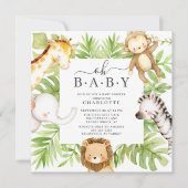 Oh Baby Oerwoud Baby shower Uitnodiging (Voorkant)