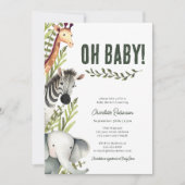 Oh Baby Oerwoud Baby shower Uitnodiging (Voorkant)