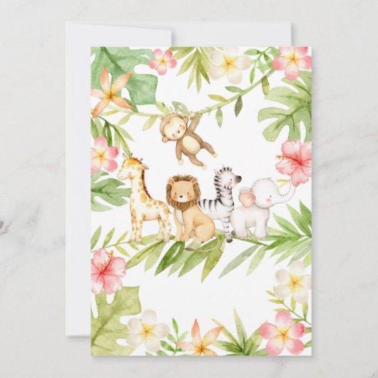 Oh Baby Oerwoud Baby shower Uitnodiging (Achterkant)