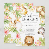 Oh Baby Oerwoud Baby shower Uitnodiging (Voorkant / Achterkant)