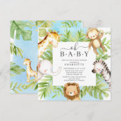 Oh Baby Oerwoud Baby shower Uitnodiging (Voorkant / Achterkant)