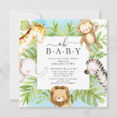 Oh Baby Oerwoud Baby shower Uitnodiging (Voorkant)