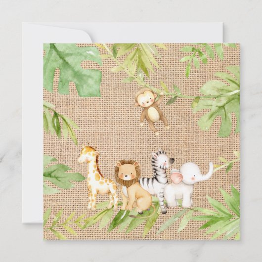 Oh Baby Oerwoud Baby shower Uitnodiging (Achterkant)