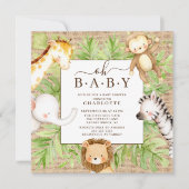 Oh Baby Oerwoud Baby shower Uitnodiging (Voorkant)