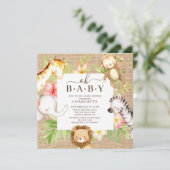 Oh Baby Oerwoud Baby shower Uitnodiging (Staand voorkant)