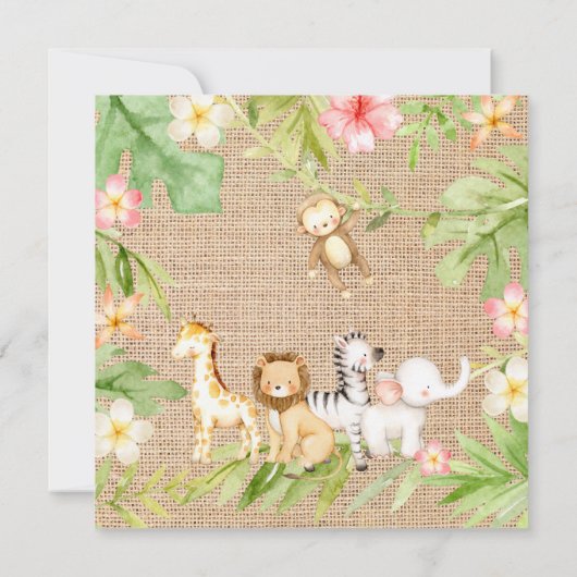 Oh Baby Oerwoud Baby shower Uitnodiging (Achterkant)