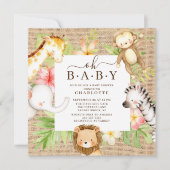 Oh Baby Oerwoud Baby shower Uitnodiging (Voorkant)