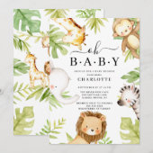 Oh Baby Oerwoud Baby shower Uitnodiging (Voorkant / Achterkant)