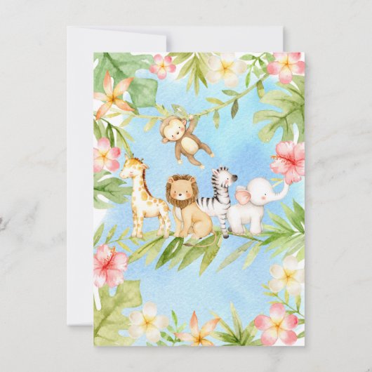 Oh Baby Oerwoud Baby shower Uitnodiging (Achterkant)