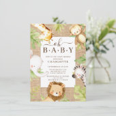 Oh Baby Oerwoud Baby shower Uitnodiging (Staand voorkant)