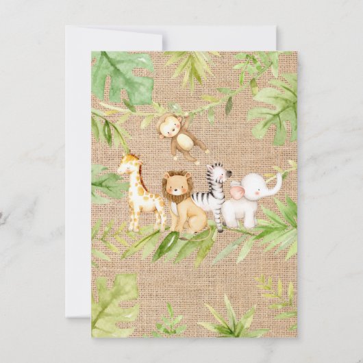 Oh Baby Oerwoud Baby shower Uitnodiging (Achterkant)