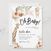 Oh Baby Oerwoud Baby shower Uitnodiging (Voorkant)