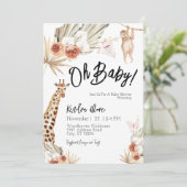 Oh Baby Oerwoud Baby shower Uitnodiging (Staand voorkant)