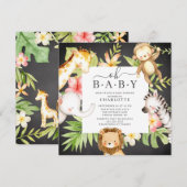 Oh Baby Oerwoud Baby shower Uitnodiging (Voorkant / Achterkant)