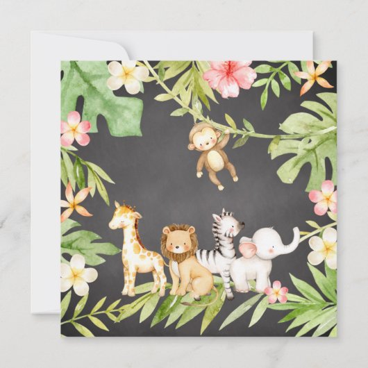 Oh Baby Oerwoud Baby shower Uitnodiging (Achterkant)