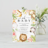Oh Baby Oerwoud Baby shower Uitnodiging (Staand voorkant)