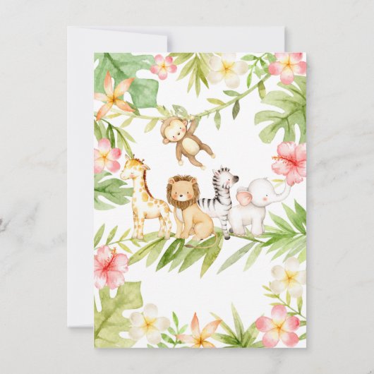 Oh Baby Oerwoud Baby shower Uitnodiging (Achterkant)