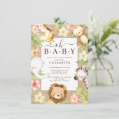 Oh Baby Oerwoud Baby shower Uitnodiging (Staand voorkant)