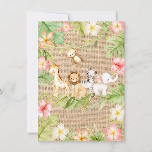 Oh Baby Oerwoud Baby shower Uitnodiging (Achterkant)