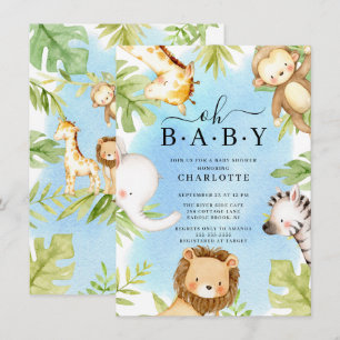 Oh Baby Oerwoud Baby shower Uitnodiging