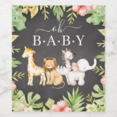 Oh Baby Oerwoud Baby shower Wijnlabel Wijn Etiket (Enkel label)