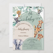 Oh Baby Oerwoud Safari Animals Baby shower Kaart (Voorkant)