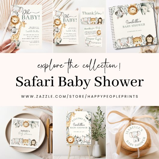 Oh Baby Oerwoud Safari Baby shower Uitnodiging