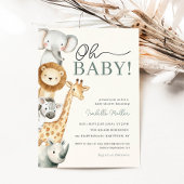 Oh Baby Oerwoud Safari Baby shower Uitnodiging