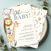 Oh Baby Oerwoud Safari Baby shower Uitnodiging