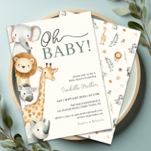 Oh Baby Oerwoud Safari Baby shower Uitnodiging