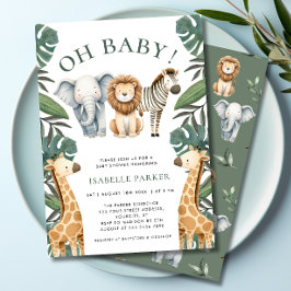 Oh Baby Oerwoud Safari Baby shower Uitnodiging