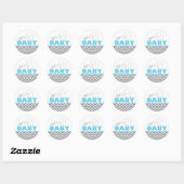 Oh Baby olifant - Blue Baby shower nodigt sticker  (Vel)