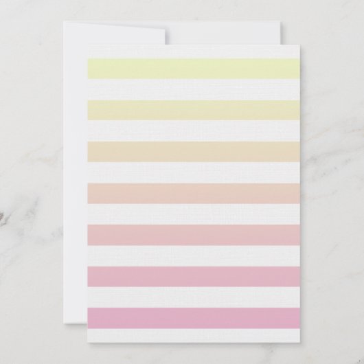 OH Baby Ombré Geel tot Roze Stripes Kaart (Achterkant)