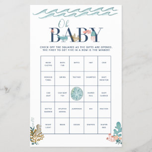 Oh Baby onder de Baby shower Bingo Flyer van het Z