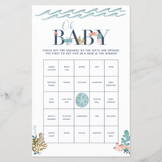 Oh Baby onder de Baby shower Bingo Flyer van het Z (Voorkant)