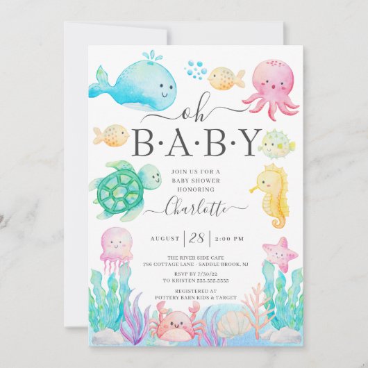 Oh Baby onder de uitnodiging van het Zee Baby show (Voorkant)