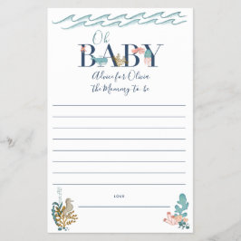 Oh Baby onder het Baby shower van het Zee het Oude Flyer