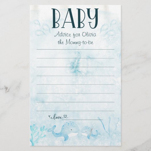 Oh Baby onder het Baby shower van het Zee het Oude Flyer (Voorkant)