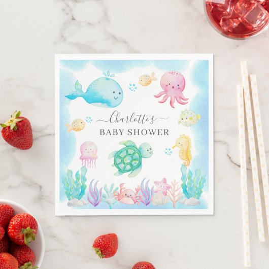 Oh Baby onder het Baby shower van het Zee Servet (Insitu)