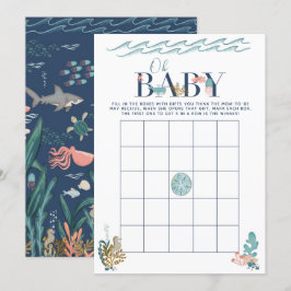 Oh Baby onder het Zee Baby shower Bingo Game Kaart