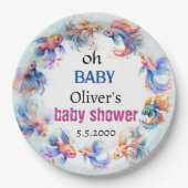 Oh baby onder het zee Vissen baby shower Papieren Bordje (Voorkant)
