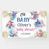 Oh baby onder het zee Vissen baby shower Spandoek (Horizontaal)
