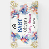 Oh baby onder het zee Vissen baby shower Spandoek (Verticaal)