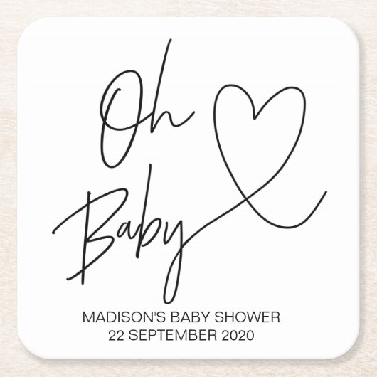 Oh Baby Onderzetters Unisex Baby shower Decor (Voorkant)