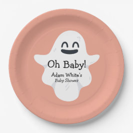 Oh Baby Oranje Ghost Halloween Baby shower Papieren Bordje