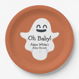 Oh Baby Oranje Ghost Halloween Baby shower Papieren Bordje
