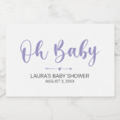 Oh Baby Paarse mini mousserende wijnfles label Sparkling Wijnetiket (Enkel label)