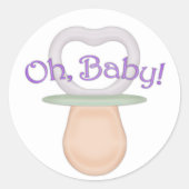 Oh, Baby! Pacificeerontwerp Ronde Sticker (Voorkant)