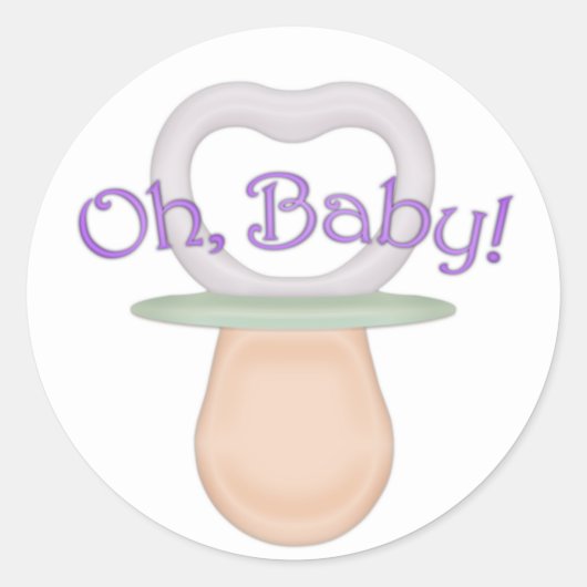 Oh, Baby! Pacificeerontwerp Ronde Sticker (Voorkant)