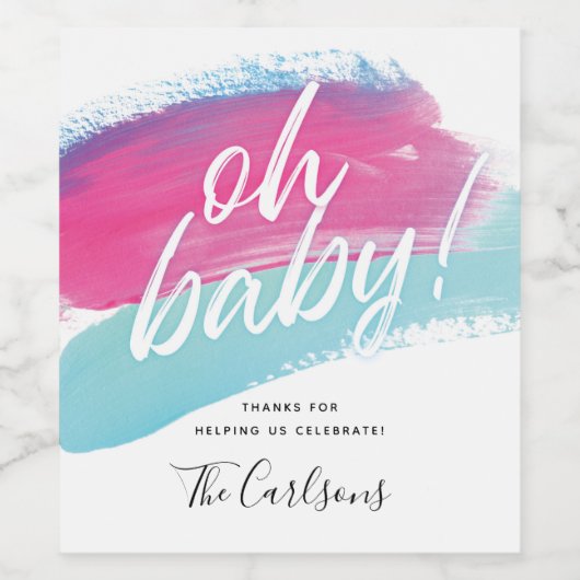 Oh Baby Paint Swash Beverage Label Wijn Etiket (Enkel label)